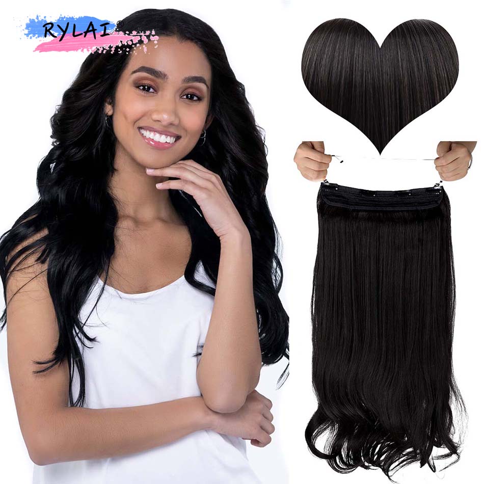 Deep Wave Clip In Hair Extensions Real Soft Thick Women Hair 24 Inch Long Curly Hair Extensions Clip In Synthetic 160 Gram RYLAI: 14inches 2
