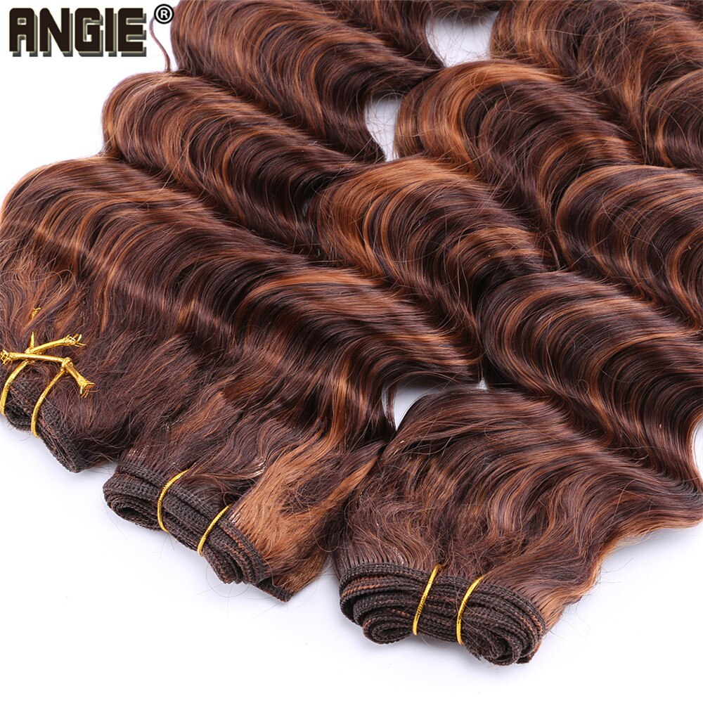 ANGIE-mèches synthétiques bouclées et bouclées de 16 18 20 pouces disponibles, tissages synthétiques, 2-3 lots/paquet
