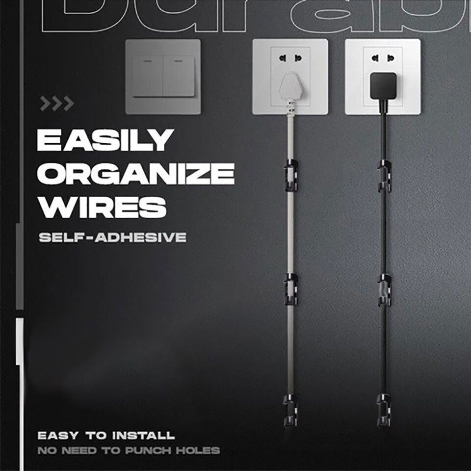 15PCS/lot Cable Organizer Clips USB Charging Cable Winder Desktop Tidy for Mouse Headphone Wire Manager Organizer Protector