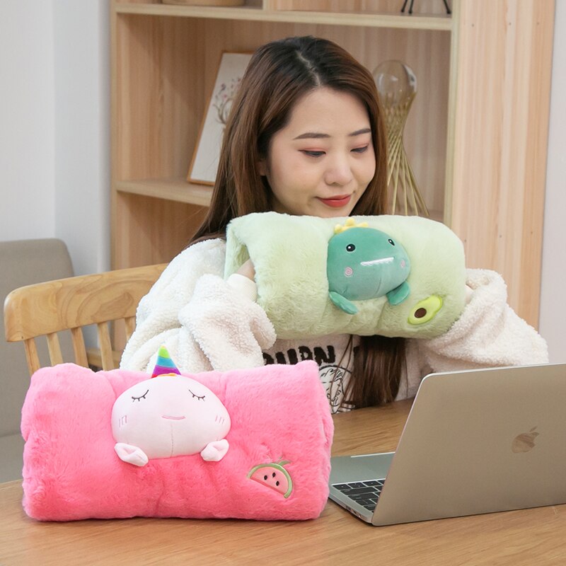 Peluche chauffe-main Kawaii pour filles, jouets en peluche doux, animaux, oreiller, poupée Fruit de dessin animé, de saint valentin pour enfants