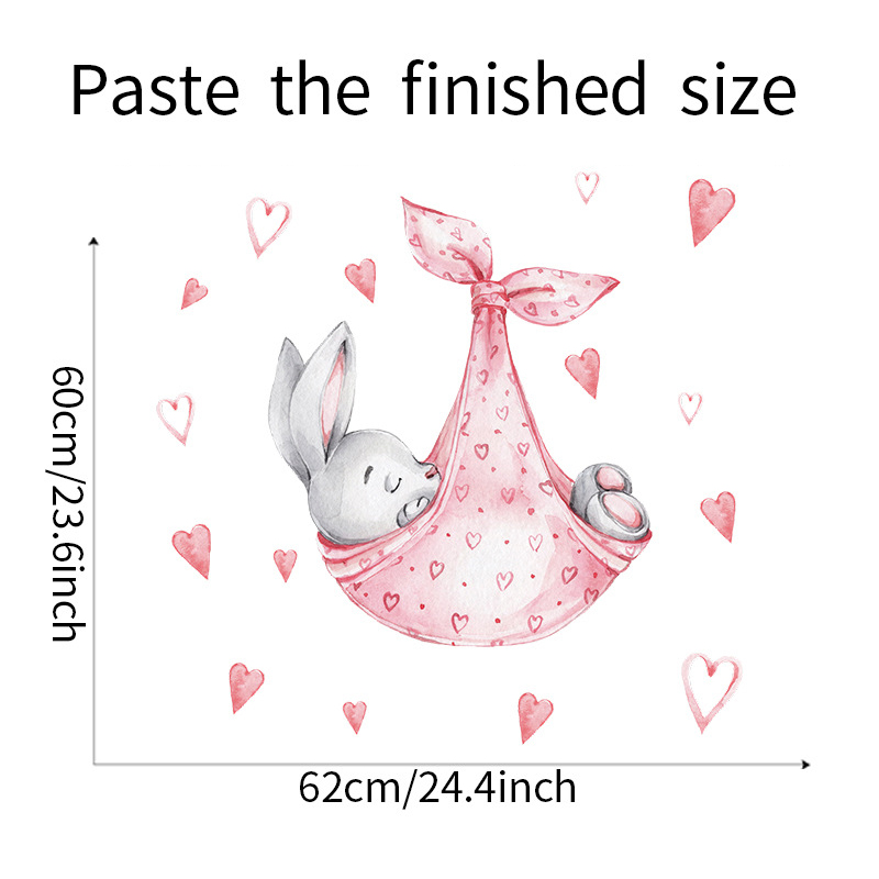Uroczy niedźwiadek animowany Bunny naklejki na ścianę gwiazda księżyc na pokoje dla dzieci pokój dziecięcy tapeta z dekorem dziewczyny chłopcy sypialnia przedszkole naklejka: G