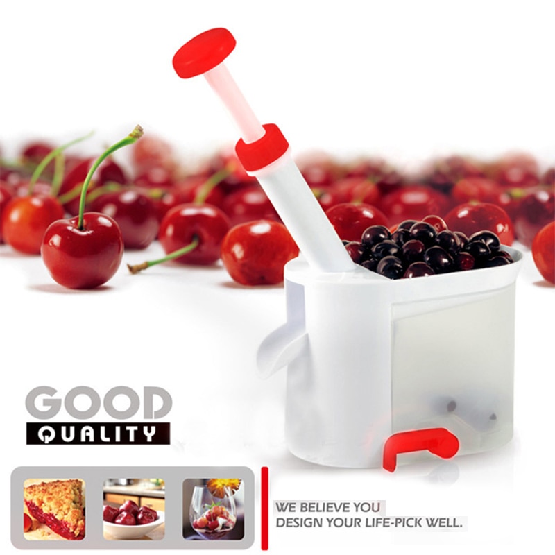 Cherry Olive Pitter Corer Stone Seed Removal Squeeze Grip Go Nuclear Device Fruit Core Remover Fruit Vegetable Tool