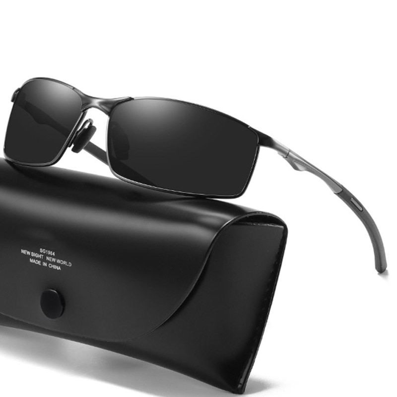 Brand Gepolariseerde Zonnebril Metalen Frame Vierkante Zonnebril Mannen Rijden zonnebril UV400 Shades Eyewear gafas de sol hombre