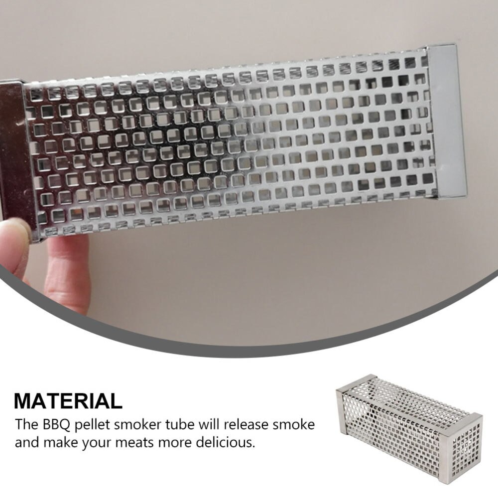 Tube à granulés carrés en acier inoxydable, 6 pouces, pour Barbecue, fumoir, outils de Barbecue