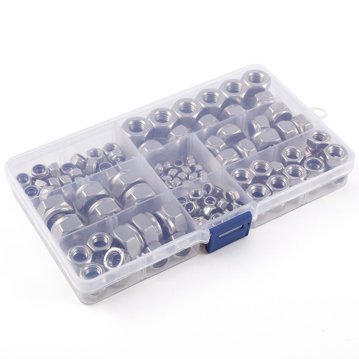 150 PCS /set of self-locking hexagon nut 6 sizes nut M4 M5 M6 M8 M10 M12 assortment A set of Stainless steel screw