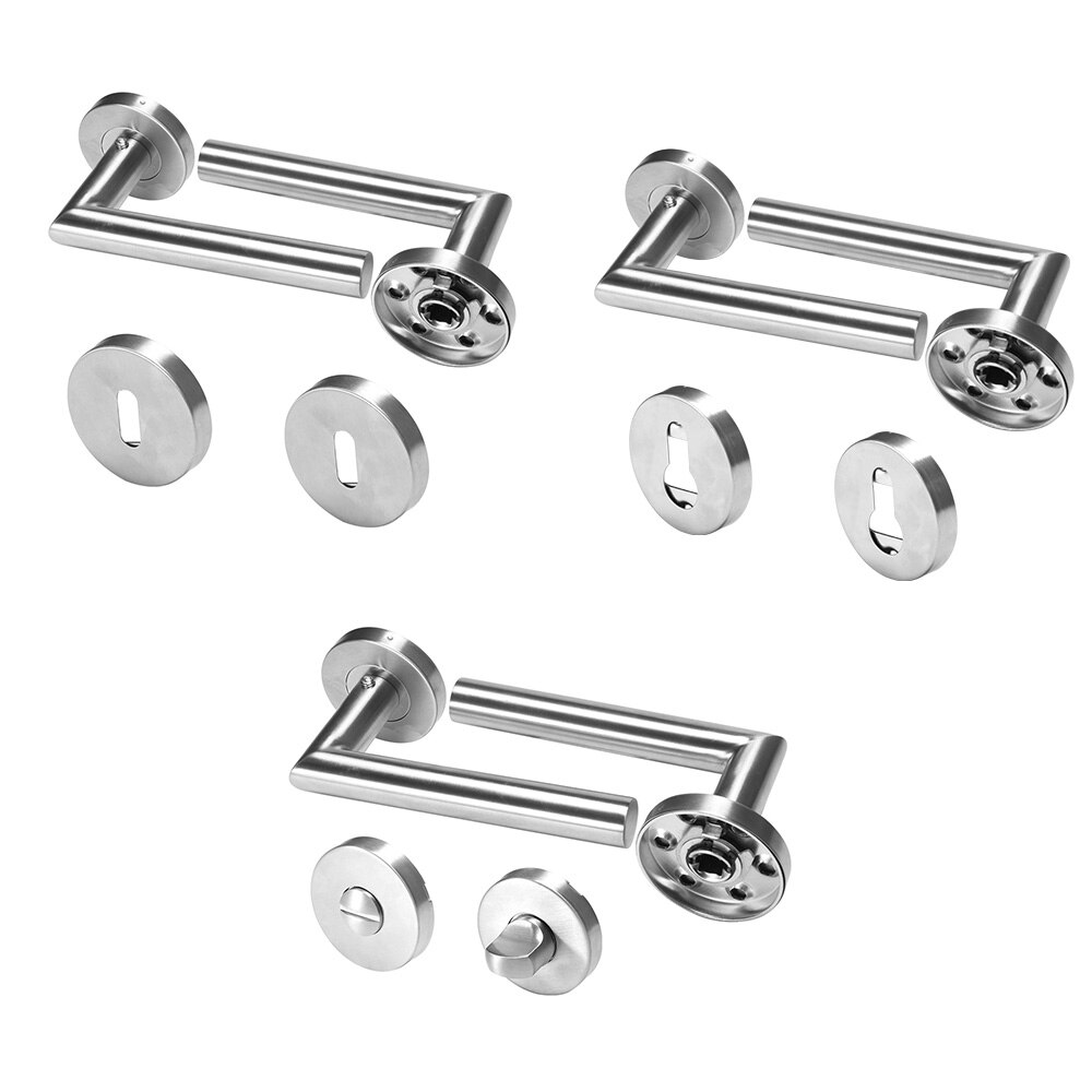 Håndtag dør sæt rustfrit stål skydedøre indvendige dørhåndtag dør indgang port håndtag knop justerbar lås sikkerheds hardware
