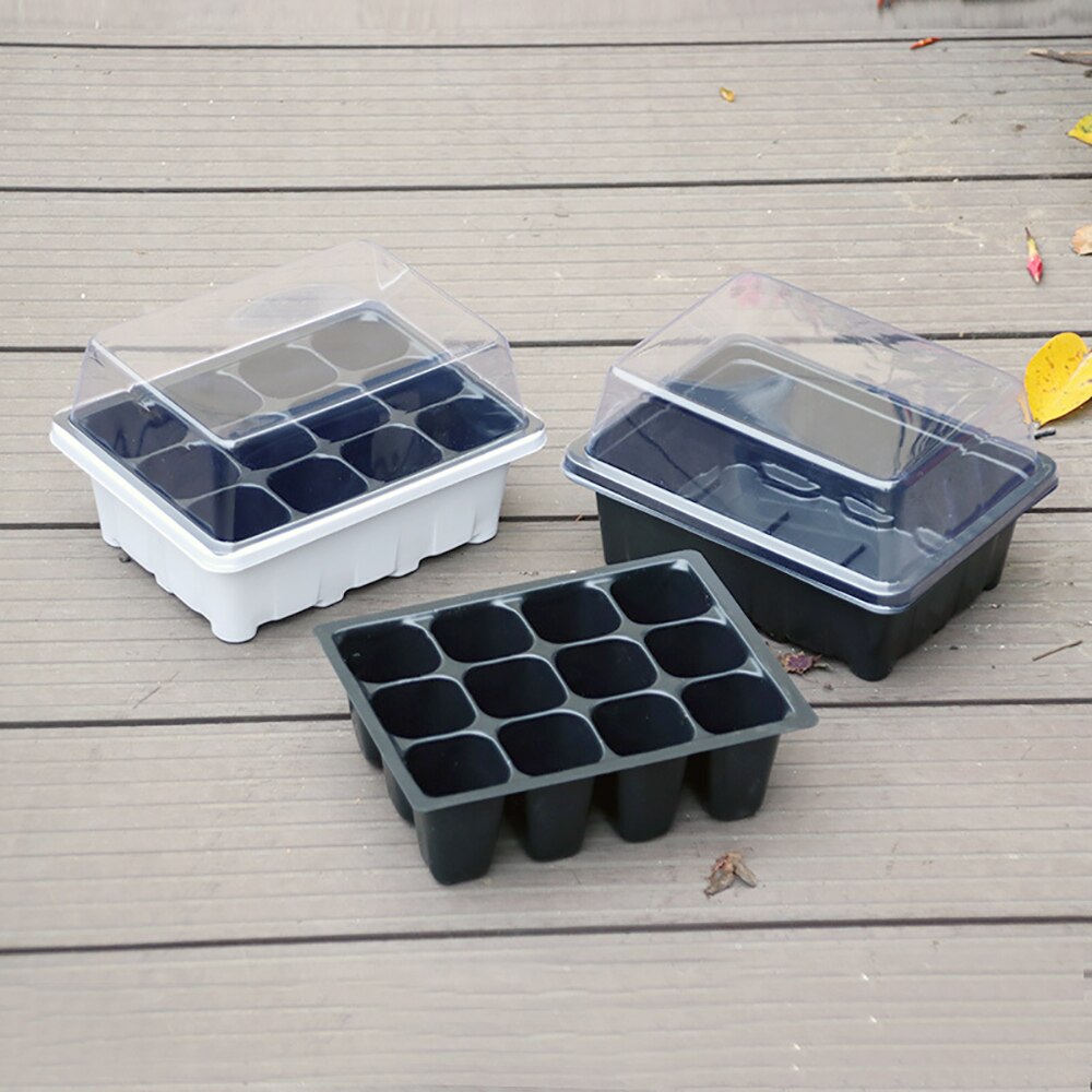 1 Set Van Multicolor 12 Grid Plastic Kwekerij Pot Tuin Plant Kwekerij Lade Kieming Doos Met Deksel Tuin Kwekerij Po