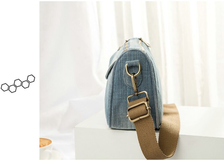 Blå denim kvinder skuldertaske jeans lærred piger rejser cross-body sling taske vintage mochila bolsa  b162