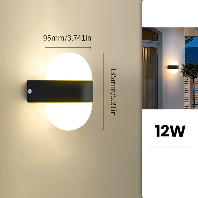Led buitenwandlamp Waterdicht IP66 Bewegingssensor Led buitenverlichting Veranda Verlichting Balkon Tuinverlichting Buitenwandlamp