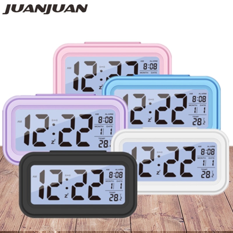 Digital Alarm Clock Snooze Talking Clock Portable Temperature LCD Display Alarm Clock Office Table Student Kids Clock 40%off