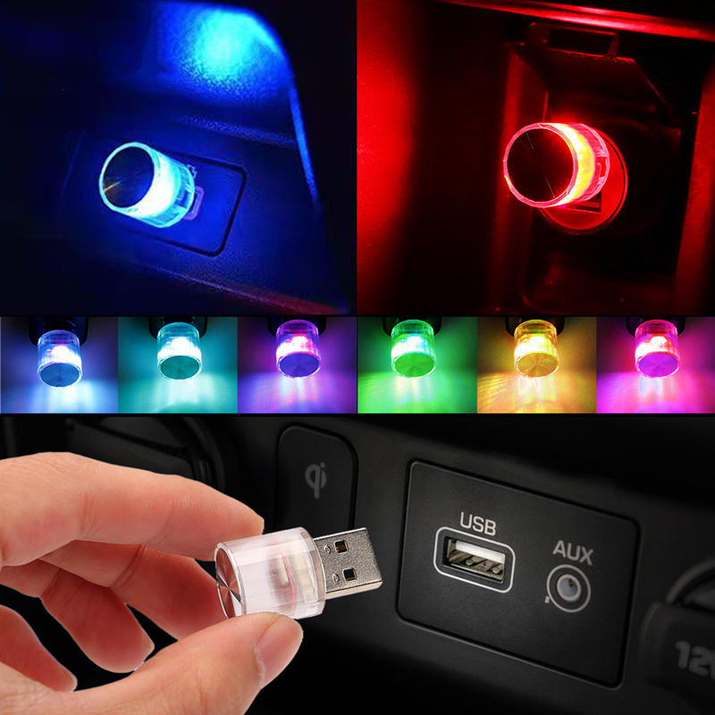 Mini luces LED USB para coche, lámpara decorativa para , modelado ambiental, portátil, Plug Play, Led Interior de coche