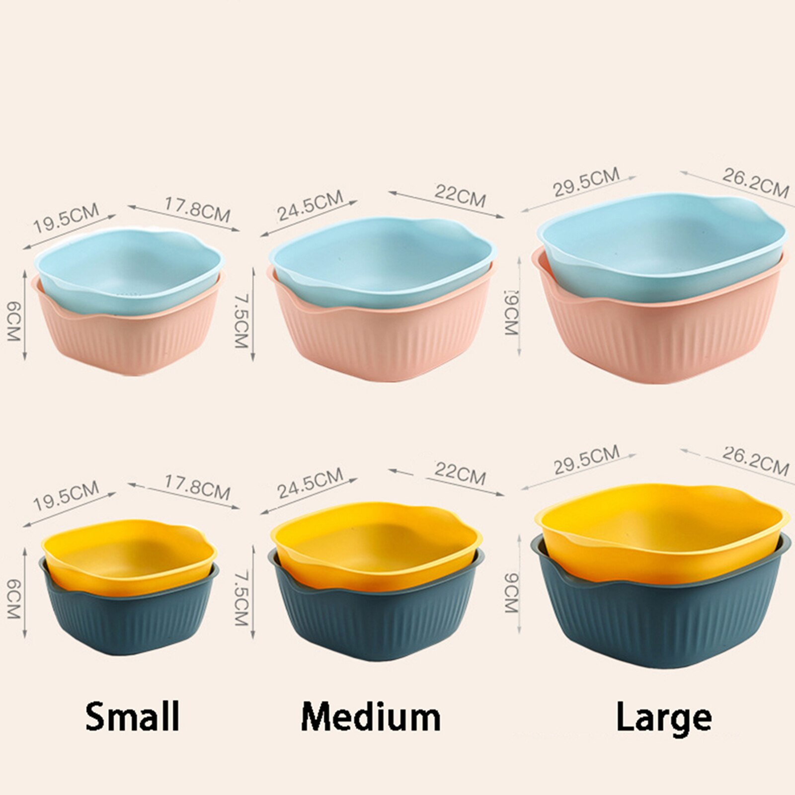 Vegetables Drying Basket Storage Box Detachable Camping Kitchen Clean Portable Tableware Large Capacity 2-Layer Box