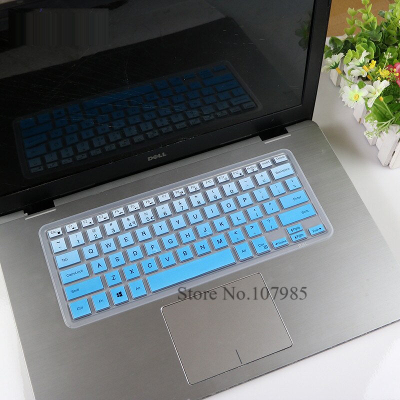 Laptop keyboard cover Protector Skin For Dell Inspiron 13 7373 7437 7370 E7370 13.3"/ Inspiron 15 15.6" 7000 5579 7573 P70F: Gradual blue