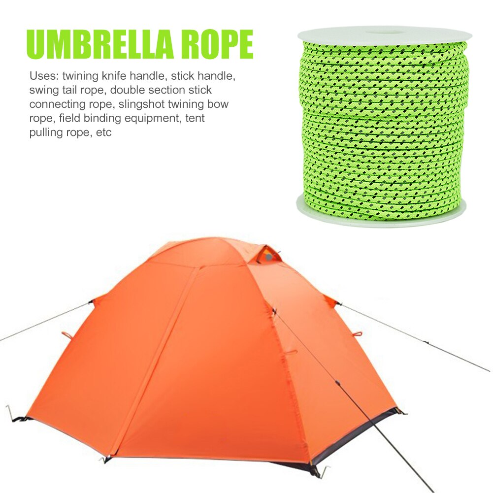 10/50m telt reflekterende linje udendørs camping fluorescerende nylon lysende telt line camping ledning telt tilbehør