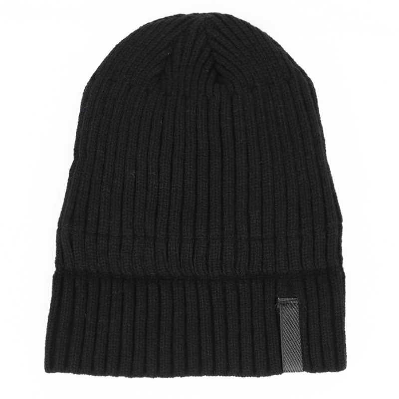 Gorro de invierno para hombre , gorro de punto grueso de terciopelo con etiqueta de letras para invierno para hombre y mujer, gorro grueso para exteriores, grueso, informal para hombre