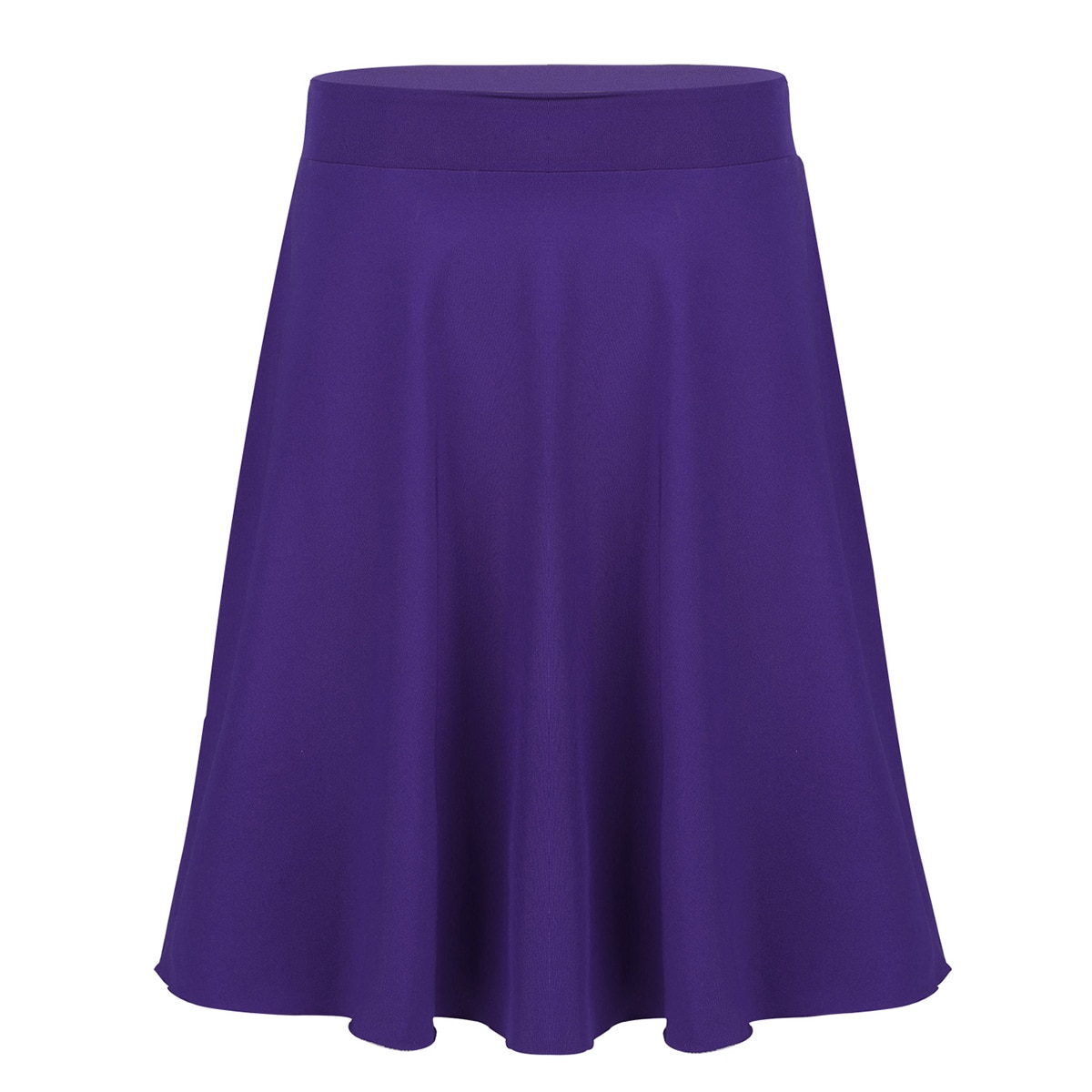 Teen Summer Skirts Solid Color Lightweight Stretchy Big Girls Knee Length Full A-Line Skater Skirt for Party School Casual Wear: Purple / 10