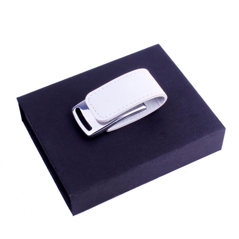 Usb jaster 2,0 cuero usb + caja de usb pendrive 4GB 8GB 16GB 32GB 64GB de memoria U disco usb flash drive: 8 GB / White
