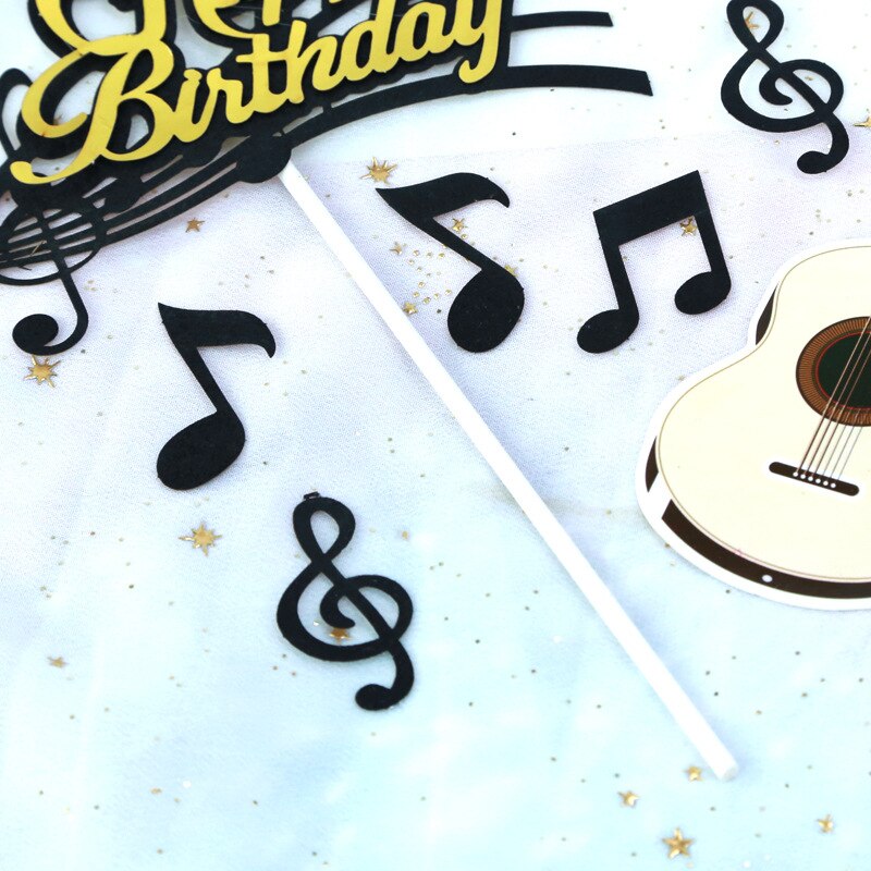 8 Pcs/set Cute Musical Notes Cake Topper Music Instruments Festival Cupcake Toppers for Wedding Birthday Party Cake Decorations