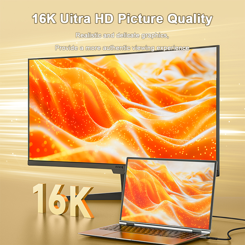 Cable de pantalla de 16K DP 2,1, puerto macho a macho, 8K @ 120Hz, 4K @ 240Hz, 80Gbps, HDR, vídeo, Audio, pantalla, Cable para TV, portátil, proyecto Xbox
