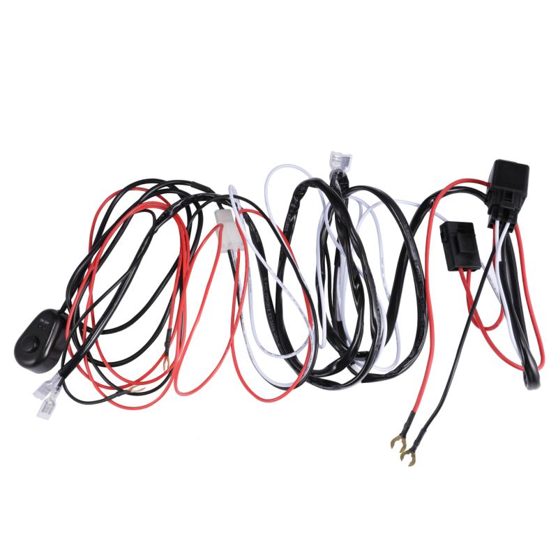 12/24V Car Auto Led Work Lamp Driving Lights Switch Wiring Loom Harness Offroad Led Light Bar Wire Cable 40A Switch Relay Kit