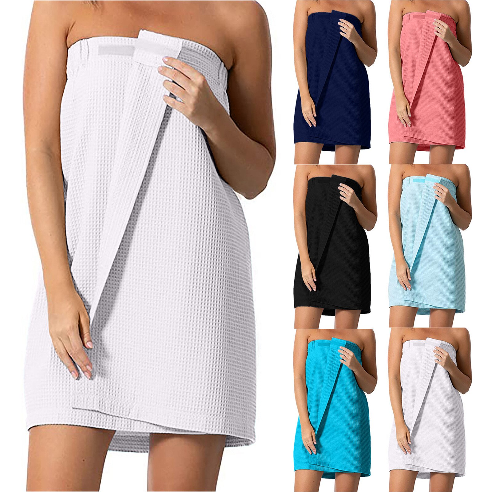 Toalla de baño para mujer, envoltura corporal de Spa Waffle con cierre ajustable, Textiles para el hogar, toallas de baño y Sauna