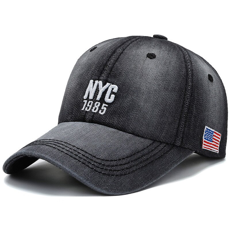 Mode Wilde Baseball Cap NYC1982 Borduurwerk Wassen Cowboy Caps Outdoor Zonnehoed Mannen En Vrouwen Verstelbare Sport Casual hoeden: Donkergrijs