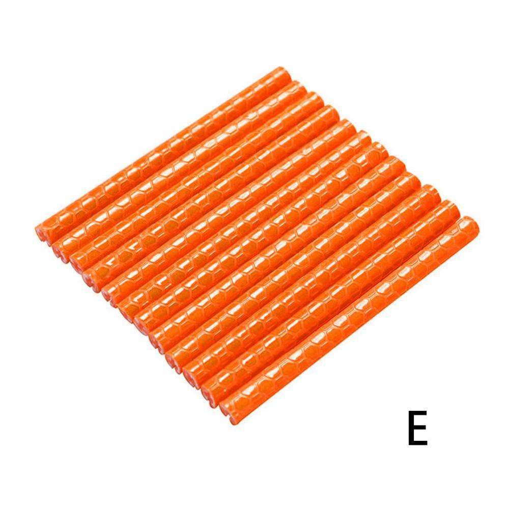 12Pcs Color Bike Wheel Rim Light Spoke Clip Safety Tube Bicycle Warning Light Reflective Strip Reflector Bike Accessories: E ORANGE