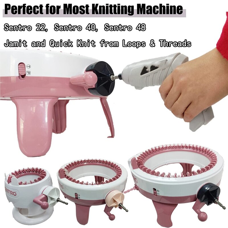 Knitting Machine Drill Attachment For Sentro Knitting Machine Adapter 3 Quick Knit For Sentro 22 Sentro 40 Sentro 48