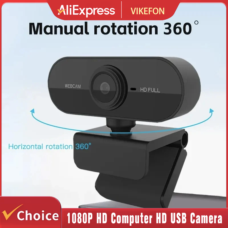Câmera USB HD 1080P para Computador com Microfone Integrado, Câmera de Rede USB, Webcam para Trabalho com Tripé e Microfone