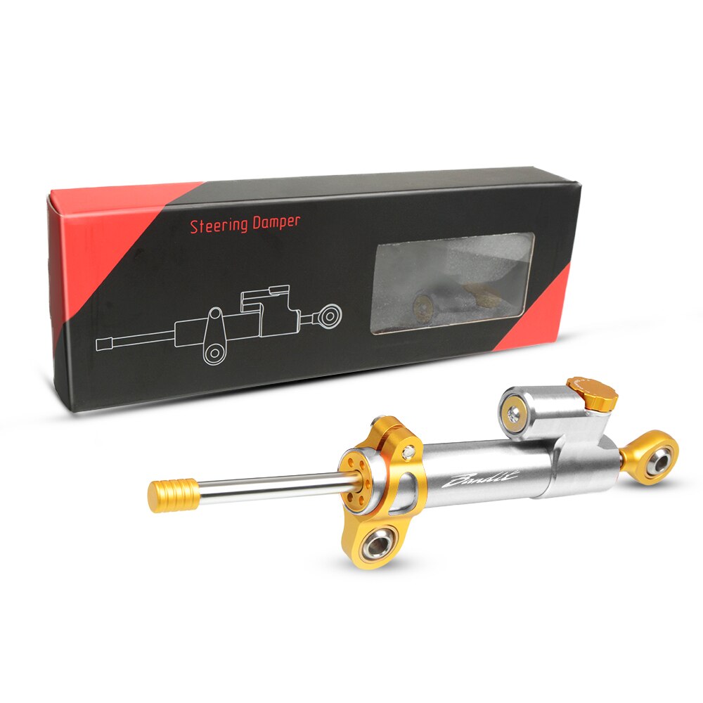 Pour SUZUKI BANDIT GSF 250 600 600S 650 650S 650N 1200 1250 Bandit universel moto CNC réglable direction amortisseur stabilisateur: Gold-Silver