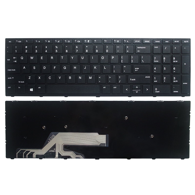 Us Laptop Toetsenbord Voor Hp Probook 450 G5 455 G5 470 G5 Engels Toetsenbord Met Frame Zwart