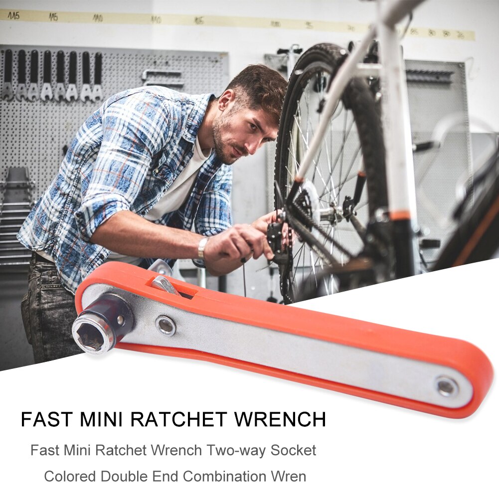 Mini Rapid Ratchet Wrench 1/4 Screwdriver Hexagon Two Way Socket Spanner