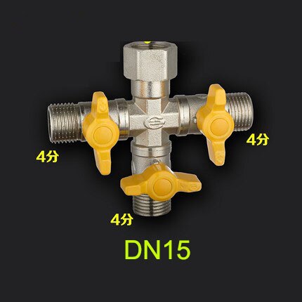 Washing machine faucet one inlet two outlet Splitter two-way three-way four-way valve DN15 DN20 adapter: 13