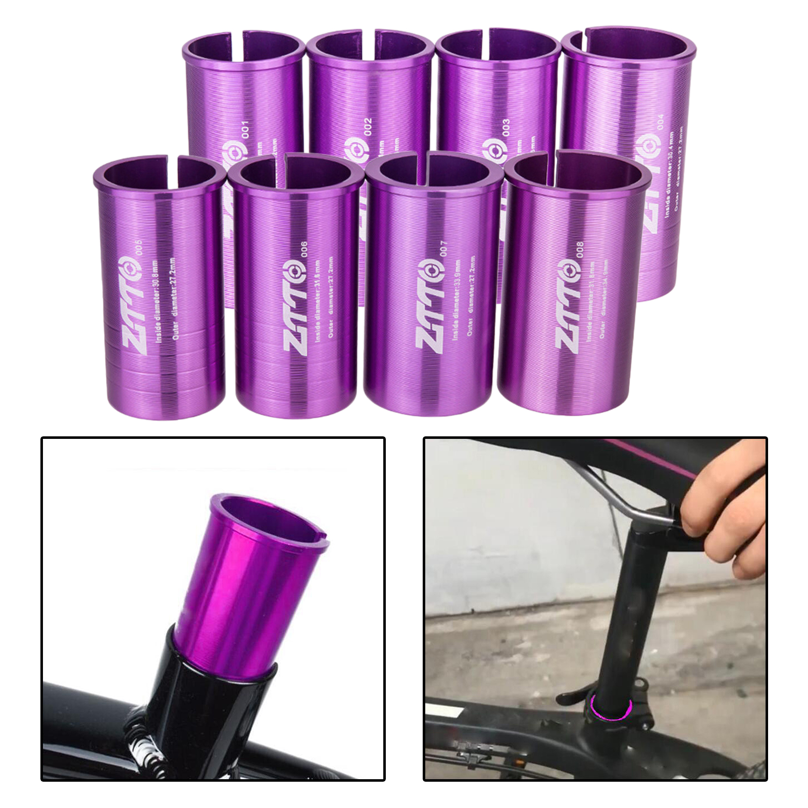 Fouriers Réducteur de tige de selle de vélo (31,6 mm-30,9 mm