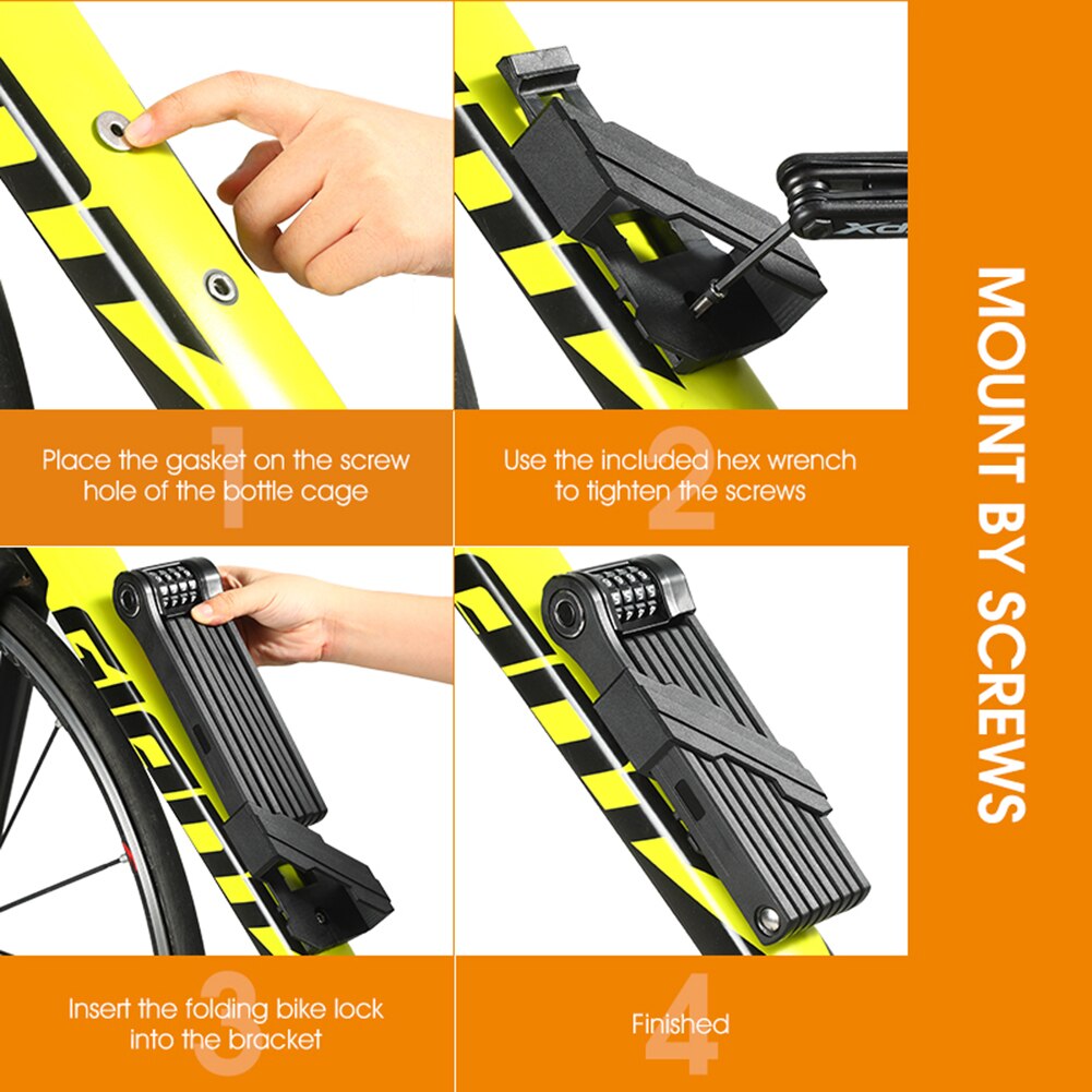 WEST BIKING Anti Theft Lock Foldable Bicycle Chain Lock Anti-Cut Safety MTB Road Bike Motorcycle Electric Bike Lock