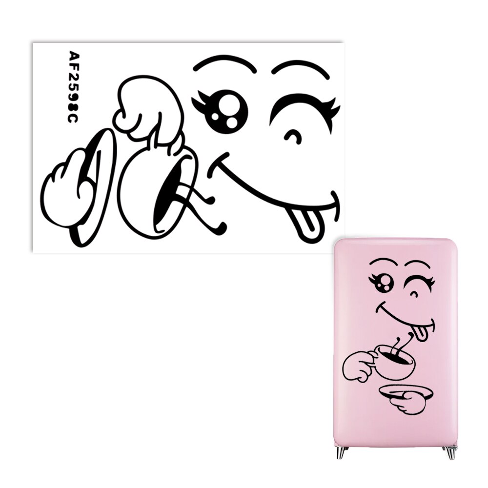 Søde køleskabsklistermærker dekoration klistermærker hjemmeindretning vinyl klistermærker til køkken køleskab wall wallstickers glad lækkert ansigt: Kaffe