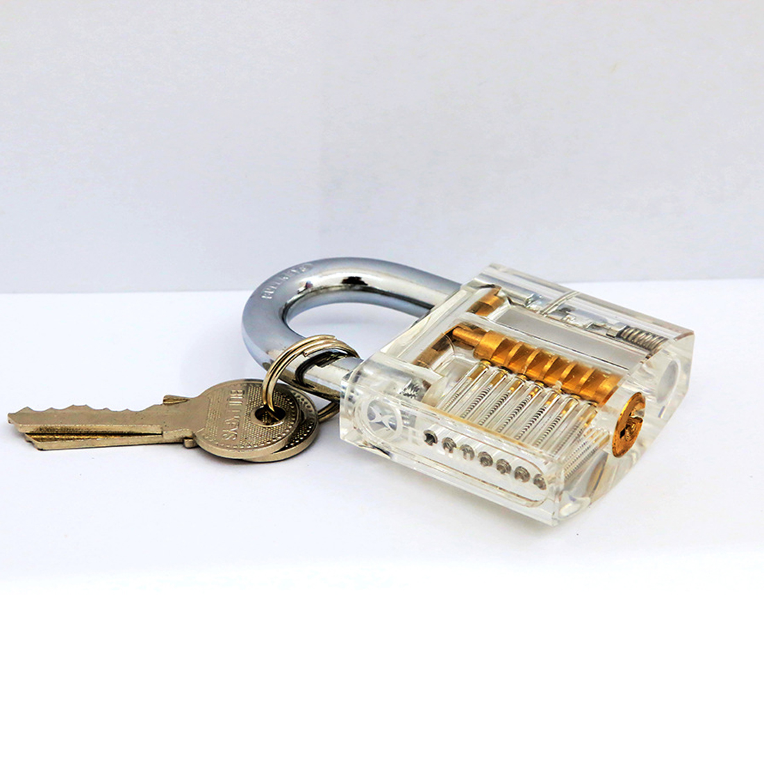 1pcs Cutaway Inside View Of Practice Transparent Padlock Lock Training Skill Pick View Padlock For Locksmith With Smart Keys