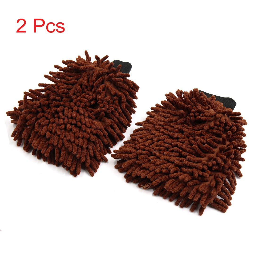 UXCELL Mikrofaser Chenille Waschen Fausthandschuh Handschuh Heimat Küche Auto Fahrzeug Staub Reinigung Handschuh Braun