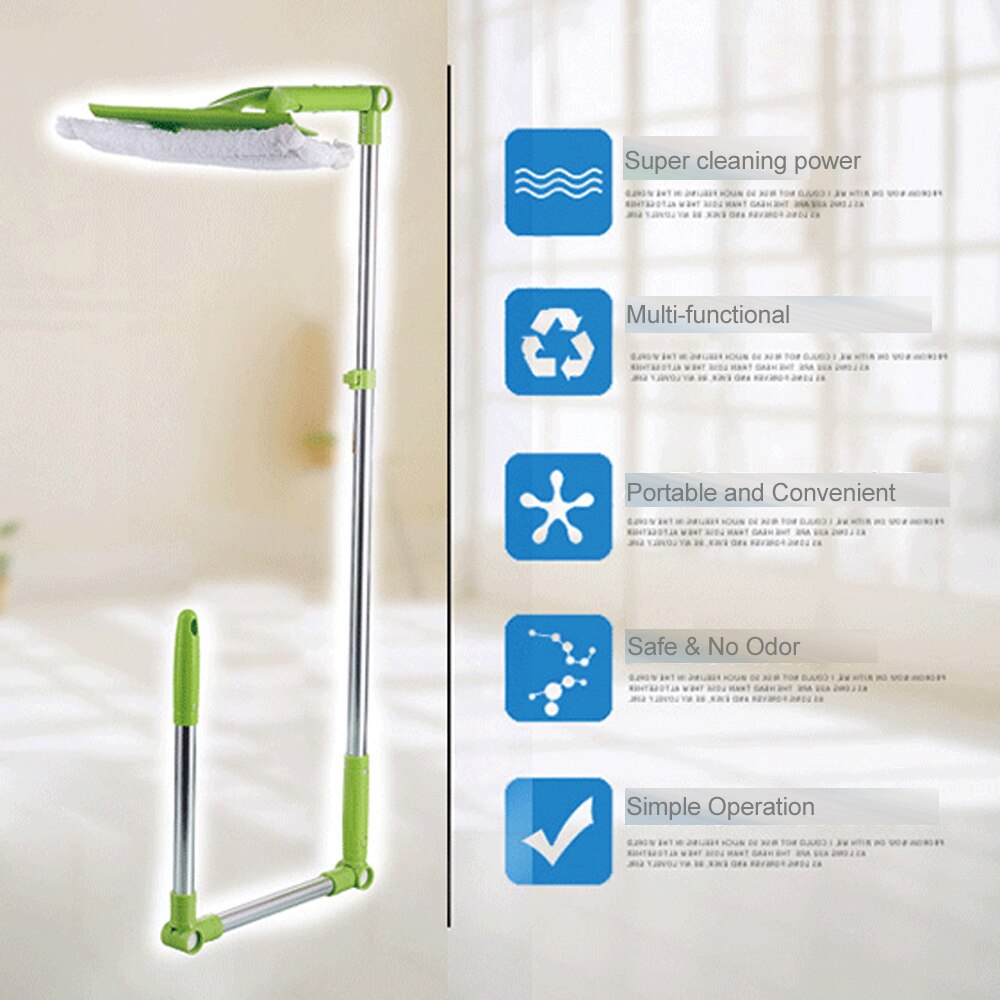 Household Telescopic Window Mop Double-sided Sponge Window Cleaner High-rise Multi Window Dust Washing Cleaner