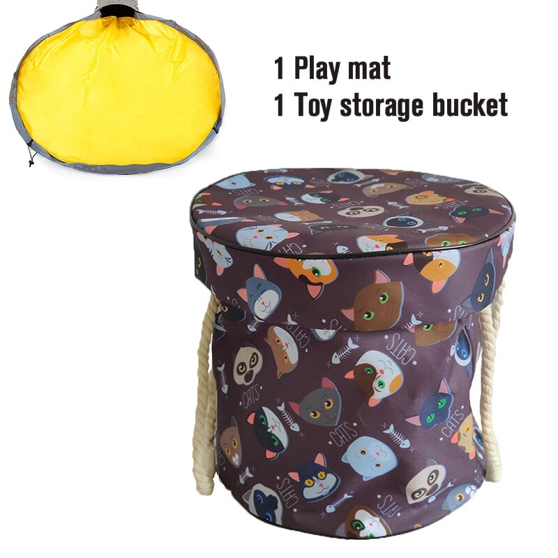 Tapis jouet sac de rangement blocs jouets sacs tapis de jeu sac jouets Slideaway nettoyage et stockage conteneur organisateur multifonctionnel 1.5m: A13