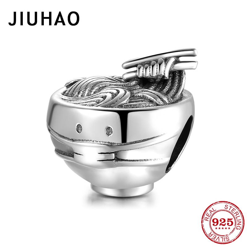 2020 deliziosi ramen perline tagliatelle e bacchette Charms gioielli Charms in argento Sterling 925 per la fabbricazione di braccialetti S925