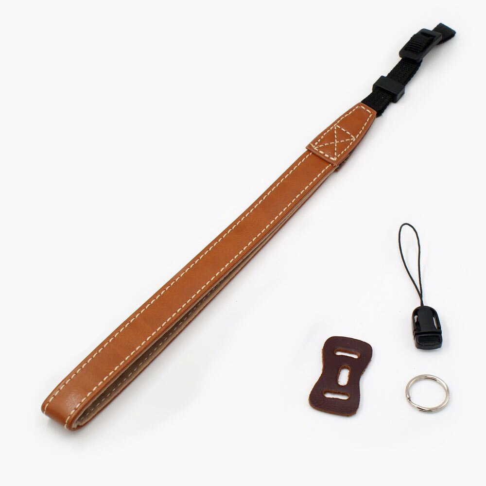 Corda de alça de pulso de mão de câmera de couro multiuso para dslr/slr/tlr/dc/dv: Brown