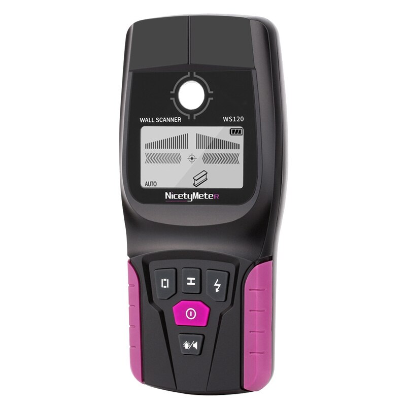 Fijnheidsmeter metalen en non-ferro metalen koper hout wisselstroomkabel knipperend led-lampje en pieptoonindicatie wanddetector