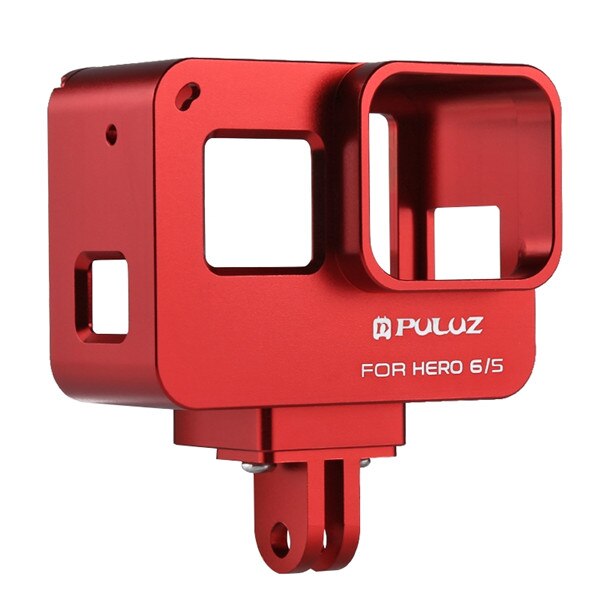 Puluz hard sak til gopro helt 7 svart 6 hus skall beskyttende bur + forsikringsramme hus til gå pro helt 5/6 helt: Rød