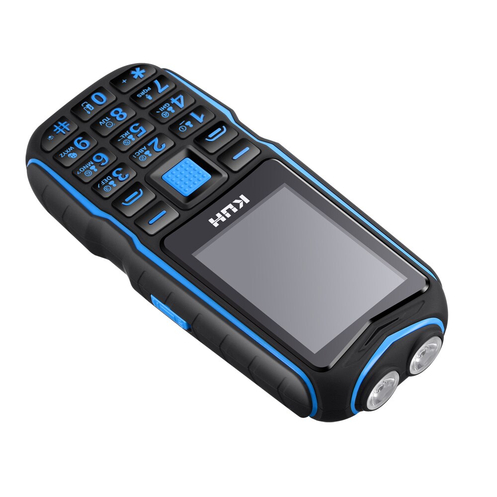 Robuuste mobiele telefoon kuh  t3 lange standby powerbank trilfunctie bluetooth dubbele zaklamp schokbestendig dubbele simkaart luidspreker