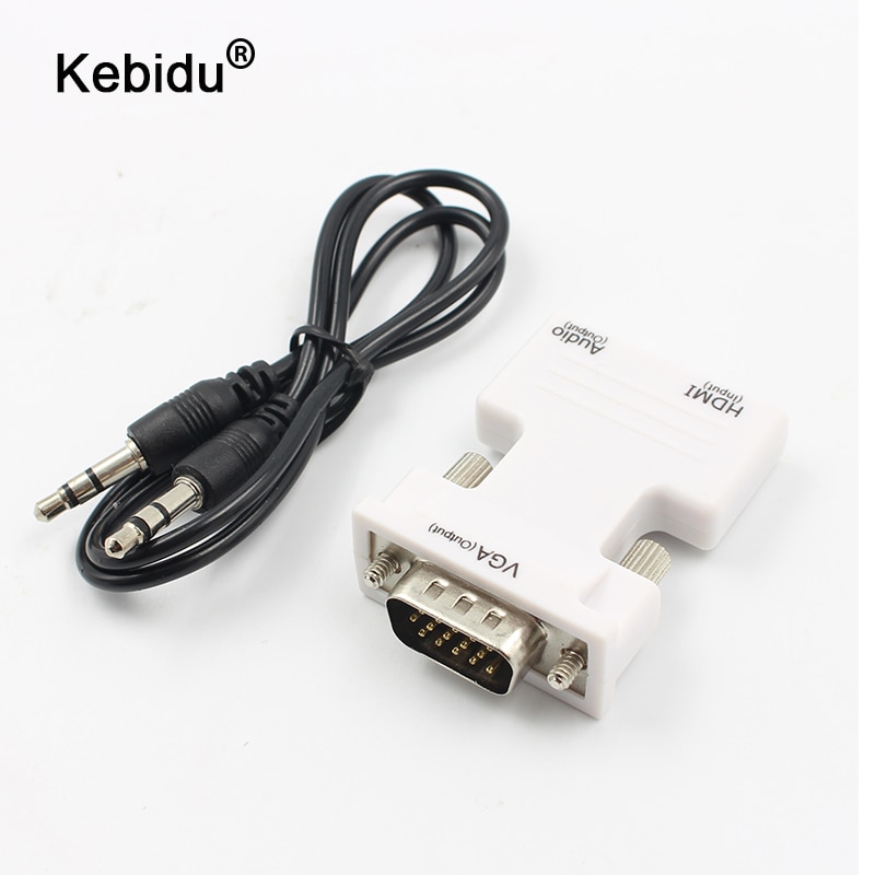 Kebidu 3.5 Mm Audio Jack Converter Adapter Vrouw Naar Man Plug En Play Hd 1080P Hdmi-Compatibel vga Audio Video Signaal