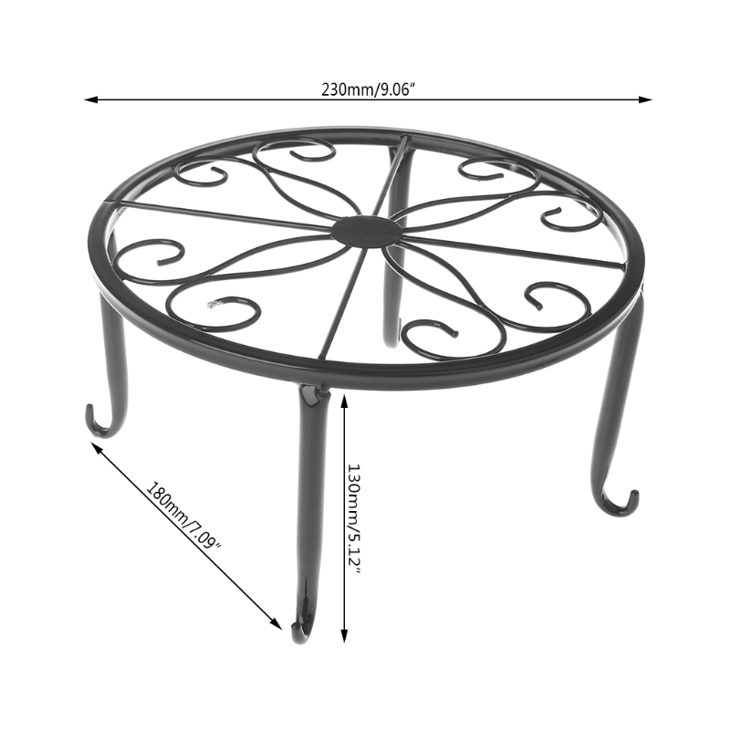 Metal Plant Pot Stand Flowerpot Base Holder Rack Round Indoor Outdoor Home Decor