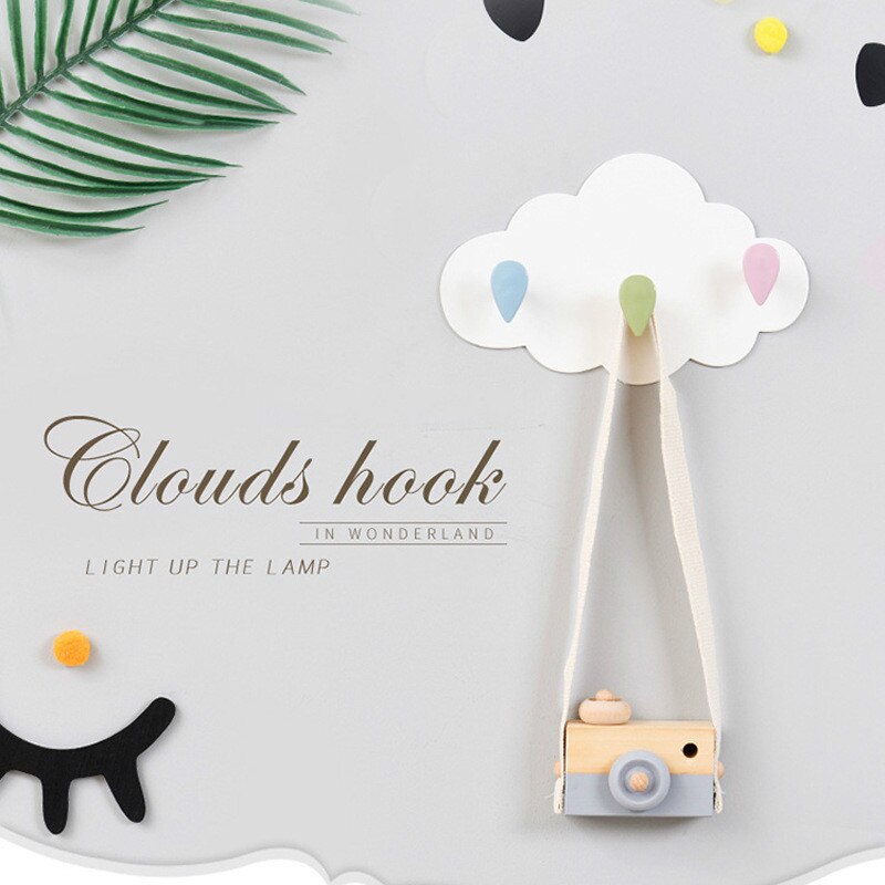 Crochet magique de porte sans clou, nouvelle décoration de crochet de porte de salle de bains à colle forte colorée de nuage de dessin animé