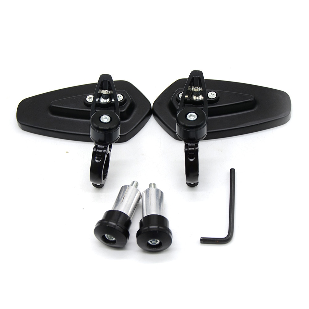 1 paire Handel barre extrémités moto miroir guidon extrémités rétroviseurs latéraux pour Kawasaki Z800 Z750 Z1000 Z650 Z900 Z300: Black