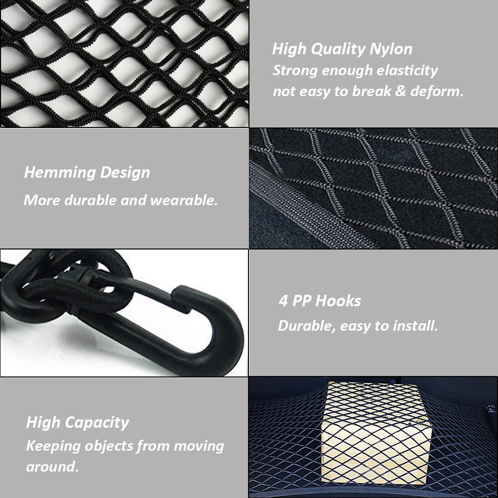 Filet de rangement pour plafond de voiture, filet de rangement pour plafond de voiture, sac de rangement en Nylon, filet de rangement Portable pour intérieur de voiture
